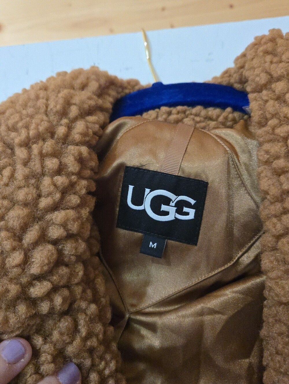UGG Brown Gertrude Long Teddy Coat, SIZE M - Picture 6 of 16
